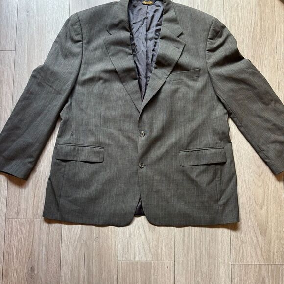 Brooks Brothers Blazer Sport Coat Jacket Men XL/2xl Gray Wool Plaid No Size Tag - Picture 3 of 16